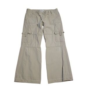Old Navy Cargo Pants Womens 18 Khaki Tan Good Low Rise Bootcut Vintage 2006 Y2K